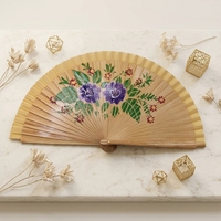 Éventail pliant portable en bois de bambou espagnol peint, 23 cm, décoratif, pour la danse et les soirées, vente en gros