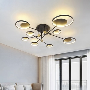 Lámparas Decorativas LED Modernas <span class=keywords><strong>de</strong></span> Color Negro y Dorado, Lámpara <span class=keywords><strong>de</strong></span> <span class=keywords><strong>Techo</strong></span> <span class=keywords><strong>de</strong></span> Lujo <span class=keywords><strong>para</strong></span> Sala <span class=keywords><strong>de</strong></span> Estar - Product Image 2