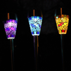 Solar Mosaic Garden <b>Lights</b> <b>Led</b> Outdoor Solar Powered Water Resistant Lawn Stake <b>Light</b> 2 Year Warranty - Product Image 1