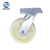 Roues pivotantes robustes en nylon PP de 4/5/6/8 pouces avec frein pour bacs à matériaux, chariots à moules et étagères lourdes