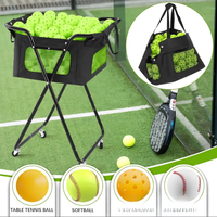 Chariot de transport portable à 4 roues en tissu Oxford pour balles de tennis et de pickleball, capacité 140 ou 175 balles, vente directe usine chinoise, offre spéciale