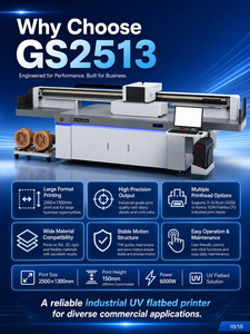 เครื่องพิมพ์ยูวีแบบแท่นราบ GOOSAM Industrial 3 หัวพิมพ์ รุ่น 2513 สำหรับพิมพ์เคสมือถือ กระเป๋าเดินทาง และตุ๊กตา - Product Image 4