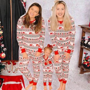 Pijamas de Natal Elegantes e Casuais para o Inverno 2025, Conjuntos em Algodão Respirável com Cintura Elástica para Mulheres - Product Image 3