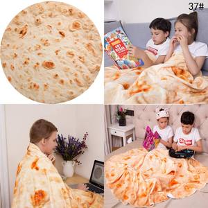 Couverture à pizza double face drôle réaliste nourriture taille <span class=keywords><strong>adulte</strong></span> couverture pizza jeter couverture ronde pour lit canapé pique-nique - Product Image 5