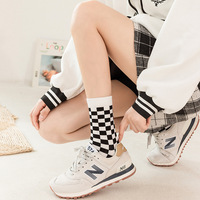 Chaussettes printemps-automne style couple vache motif cheval noir et blanc chaussettes pour femmes motif chat chaussettes mi-mollet