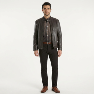 Durable Material <b>Men</b> <b>Leather</b> <b>Jacket</b> Available in Wholesale Rate Fully Customized Anti Wrinkle <b>Leather</b> <b>jacket</b> for <b>men</b> - Product Image 1