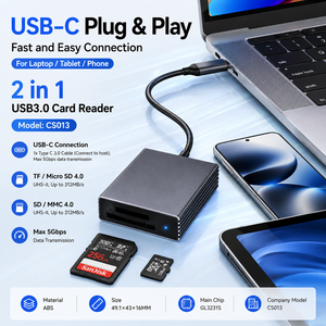 Lecteur de carte UHS-II <span class=keywords><strong>SD</strong></span> 4.0 Type C 312 Mo/s Haute Vitesse Portable 2 en 1 Adaptateur de lecteur de carte mémoire <span class=keywords><strong>Micro</strong></span> <span class=keywords><strong>SD</strong></span> TF avec câble pour PC - Product Image 4