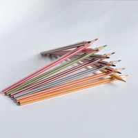 Crayons de couleur en plastique rayés de 7 pouces, sans bois, pastel, 12 couleurs, emballage personnalisé, logo OEM, pour enfants, peinture, cadeau, vente en gros