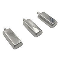 Vente en gros de mini pendentif barre brique verticale en acier titane plaqué or 18 carats 19x7mm breloque gravable pour bricolage fabrication de bijoux vintage