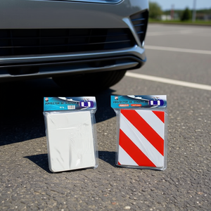 MNJ Car Bumper Protector Strips 6Pcs Adhesive Parking Safety Reflective White Red Stripe - Product Image 2