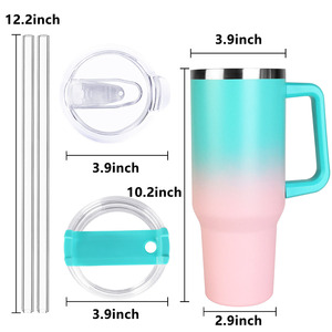 Vente en gros de gobelets isothermes pour enfants de 14 oz, 20 oz, 30 oz et 40 oz, en acier inoxydable, avec poignée et logo sur le couvercle - Product Image 3
