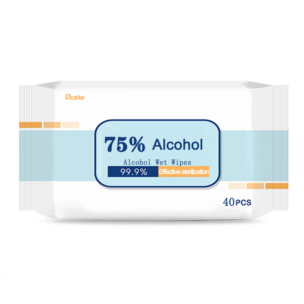 40 штук антибактериальные дезинфицирующие салфетки для рук 75% спиртовые дезинфицирующие влажные салфетки