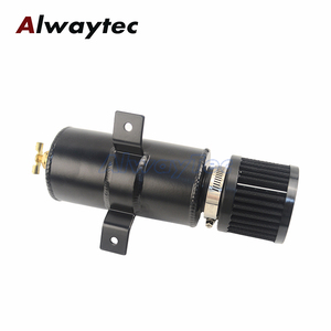 750 मिली ऑटो एन 10 एल्यूमीनियम तेल कैच जुड़वां पोर्ट टैंक जलाशय ब्रेक फिल्टर टैंक ईंधन लाइन फिटिंग नायलॉन ब्रेडेड नली के साथ - Product Image 1