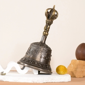Campana y Pilón de Latón Vintage al por Mayor, Herramienta Sonora, Campana de Mano para Sanación Espiritual - Product Image 3