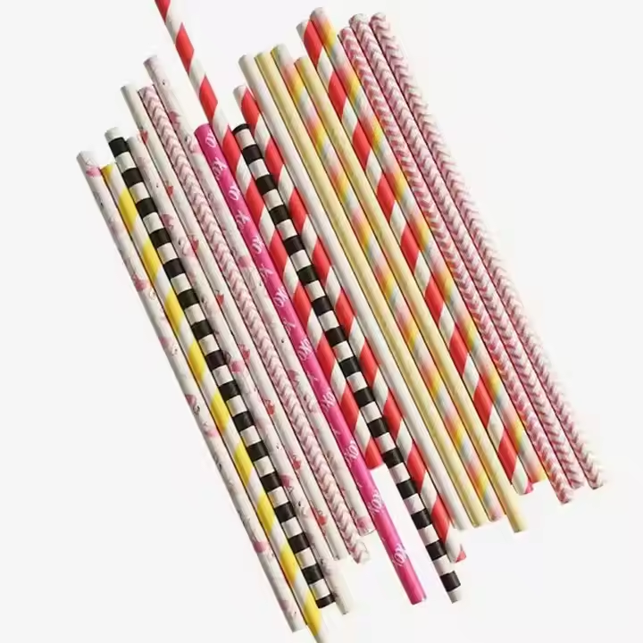 Environmental Friendly Disposable Custom Color White Food Grade Recycled Materials Biodegradable Paper Straw for Juice