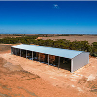 Nave Agrícola de Estructura de Acero, Almacén Abierto para Alimento de Ganado, Diseño Moderno Prefabricado