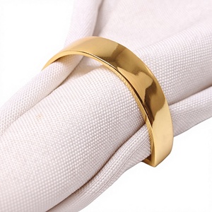 Anillos de Servilleta Redondos de Metal Dorado de Lujo al por Mayor de Ychon para Decoración Moderna de Bodas y Hoteles - Product Image 3