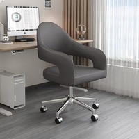 Chaise de bureau exécutive ergonomique moderne en cuir, hauteur réglable, siège pivotant, design imperméable, structure métallique - Commerciale