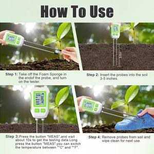 डिजिटल एलसीडी मिट्टी टेस्टर पीएच नमी तापमान प्रजनन क्षमता सूरज की रोशनी मिट्टी मीटर घर के पौधों के लिए बैकलाइट के साथ - Product Image 6