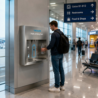 Dispensador de Agua y Filtro de Agua Montado en la Pared, Fuente de Agua Potable Pública para Exteriores