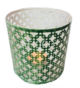Geometric Etched Iron <b>Tea</b> Light Votive Holder Round Metal <b>Party</b> <b>Decoration</b> - Product Image 1