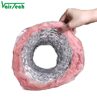 Conduit flexible R6 R8 pour HVAC, en aluminium, isolé en fibre de verre, conduit d'air flexible