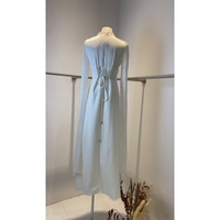 Robe longue élégante WIWT pour femme, coupe trapèze, manches longues, col montant, chic, pour soirée, fête ou tenue quotidienne