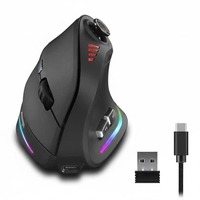 Souris sans fil verticale 2,4 G Bluetooth double mode, alimentée par batterie, ergonomique