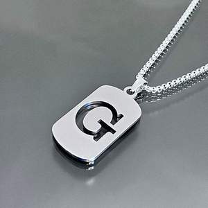 Collier en acier inoxydable personnalisé avec initiales, pendentif à 26 lettres, pour hommes et femmes - Product Image 5