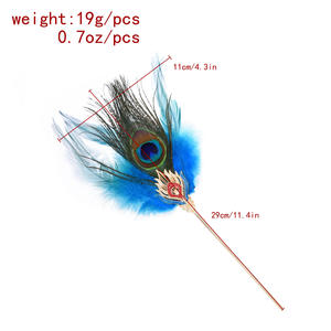 Accessori per capelli con piume di pavone-elegante forcina per donne ragazze festa di compleanno di nozze - Product Image 2