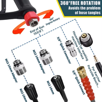 Pistol Air Bertekanan Tinggi New Bear Crystal 4500PSI Nozzle Cuci Mobil Rumah Tangga 0.73kg Grosir