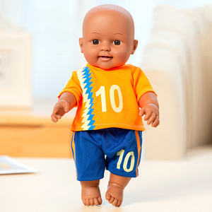 Realistic 30Cm Girl <b>Doll</b> With Afro Explosive Hair Black Skin Soft Vinyl Toy For Birthday Present - Product Image 5