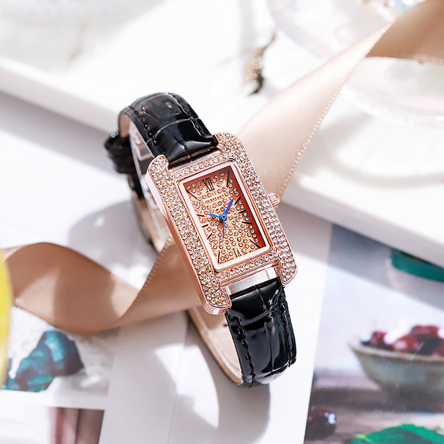 Beimai OEM Watch New Retro Rectangular Diamond Belt Quartz Waterproof Women's Watch