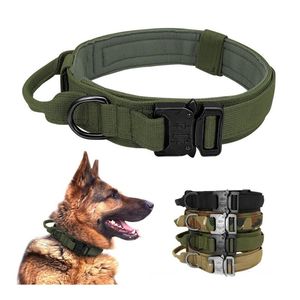 Durable Nylon & Polyester Breathable <b>Dog</b> <b>Collar</b> with Control Handle for German Shepard <b>Large</b> <b>Dogs</b> - Product Image 1
