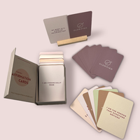 Cartes Mates en Papier Rose Imprimées sur Mesure et Cartes d'Affirmation Positive Fantaisie avec Boîte Magnétique