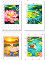 Kits de peinture diamant DIY de haute qualité à quatre panneaux, personnalisés, faits à la main, avec diamants carrés en résine, motif paysage