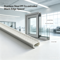 Barra Espaciadora de Acero Inoxidable de Borde Cálido, Flexible y Compuesta, de Tamaño y Color Personalizados OEM, 0.2 W/mK para Ventanas de Vidrio Aislante