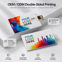 Clé USB promotionnelle mini format carte de crédit 32 Go en plastique, nouvelle impression de logo personnalisé, carte de visite cryptée, garantie 3 ans