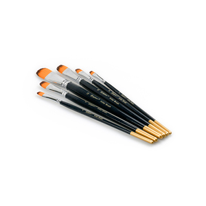 Juego de 6 Pinceles <span class=keywords><strong>Giorgione</strong></span>, Forma de Filbert, Virola de Cobre, Mango de Madera Azul Oscuro, Punta Dorada de Nailon para Acuarela y Óleo - Product Image 3