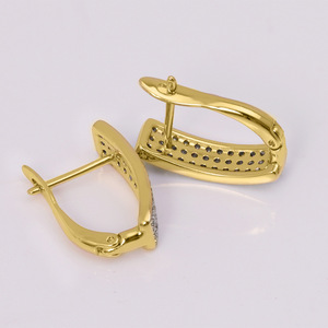 Orecchini a Cerchio Tripli Dorati per Donne, Orecchini Vintage Scintillanti, Gioielli di Moda Quotidiana - Product Image 6