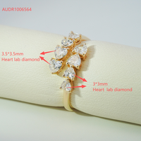 Bague demi-éternité pour femme Starsgem, bijoux fins, tailles assorties, dégradé, diamant synthétique, or massif 10K, diamant cultivé en laboratoire