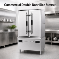 Armoire de cuisson à vapeur électromagnétique professionnelle à double porte pour riz, 20-24 plateaux, 380V