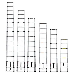 A-Rahmen faltbare doppelte Teleskopleiter Hersteller Aluminium 2 m 2,6 m 3,2 m 3,8 m 4,4 m Silber Anta moderne Aluminiumlegierung 120 Kgs