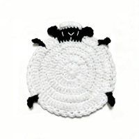 Sous-verres en crochet animaux de dessin animé, mignons, en fil tricoté, résistants à la chaleur, décoration pour la maison