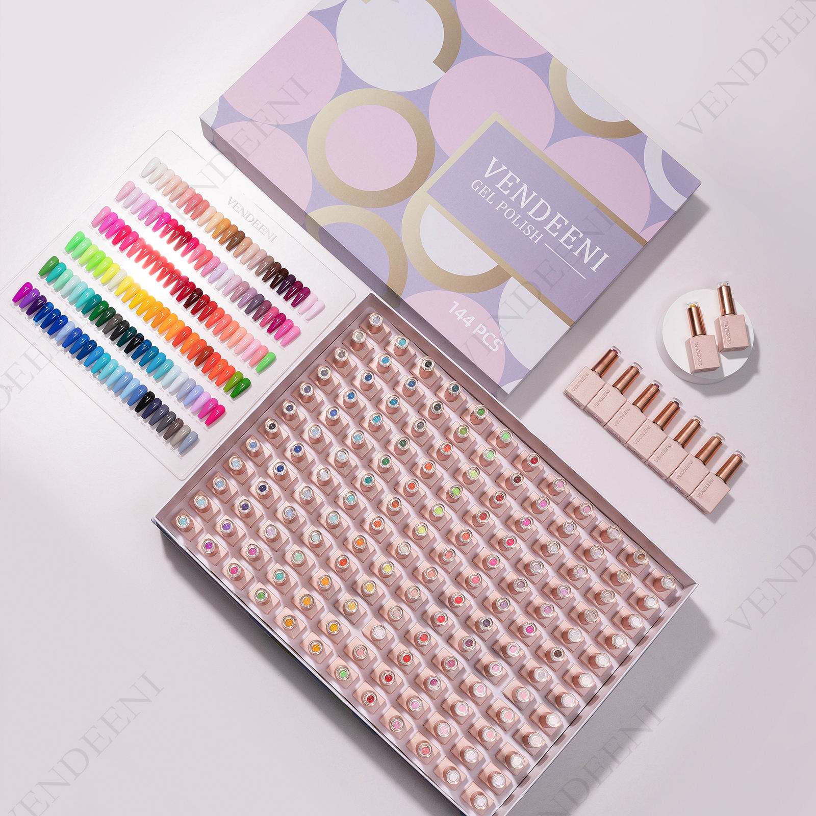 Vdn Neon 144 Colors Gel Nail Polish Kit Nail Salon Professional Set Led Nail Art Gel Fashion Color Private Label Custom Logo 