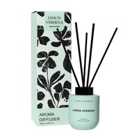 Diffuseur d'huiles essentielles sans flamme à bâtonnets de rotin, pierres de cristal et matériaux en bois pour parfumer l'air intérieur - Rose de la mer