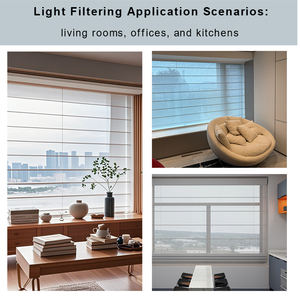 ستائر رومانية كهربائية أوتوماتيكية كبيرة مخصصة الحجم من البوليستر مدمجة بدون حبال للمكاتب وغرف الشمس - Product Image 2
