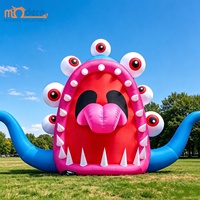 Modèle de bête gonflable surdimensionnée à plusieurs yeux, accessoire monstre gonflable étrange pour la décoration de pelouse, de jardin et de fête à thème pour Halloween