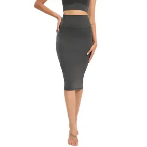 Women New Casual Commuting Temperament Slim Sexy Rear Slit Sportswear Hip Wrap Long Skirt For Ladies
