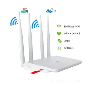 12Volt Dc 200M 300M Jangkauan Wifi 300Mbps Lan WAN Ethernet Modem Nirkabel Multifungsi Dimodifikasi Unlocked 4G Lte CPE LTE-A Router